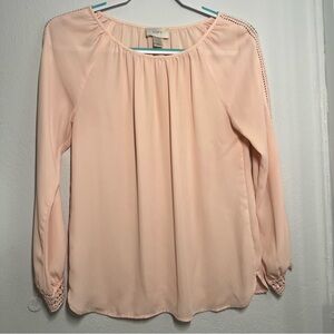 LOFT Blush Long Sleeve Blouse